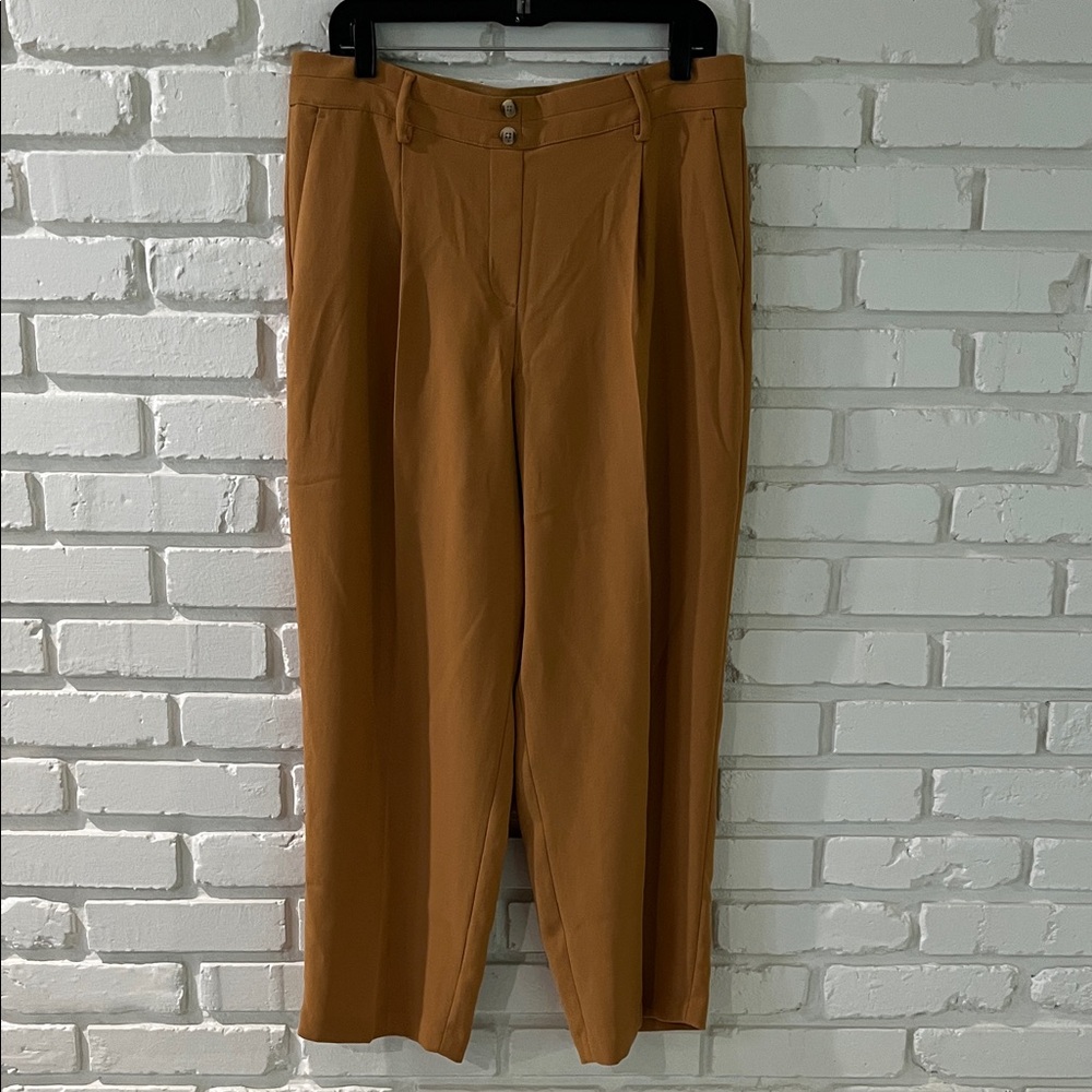 SPANX Cropped Tapered Pants in Camel Brown